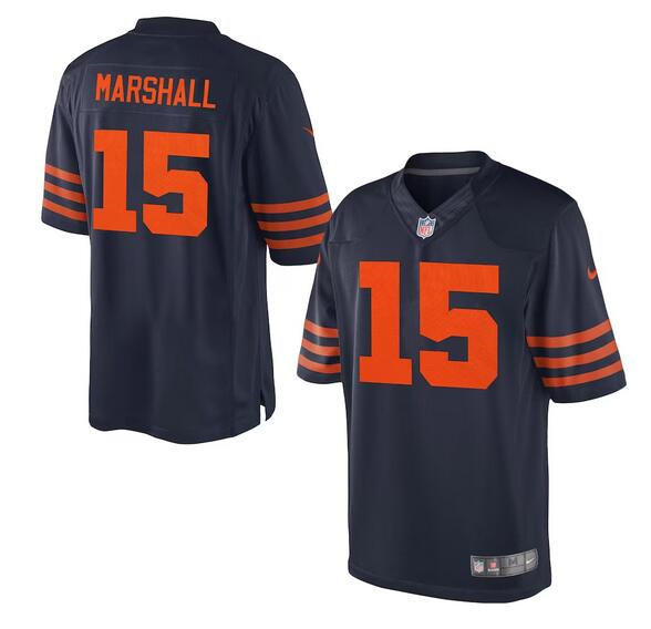 Men's Chicago Bears #15 Brandon Marshall Navy Blue Game Stitched Football Jersey